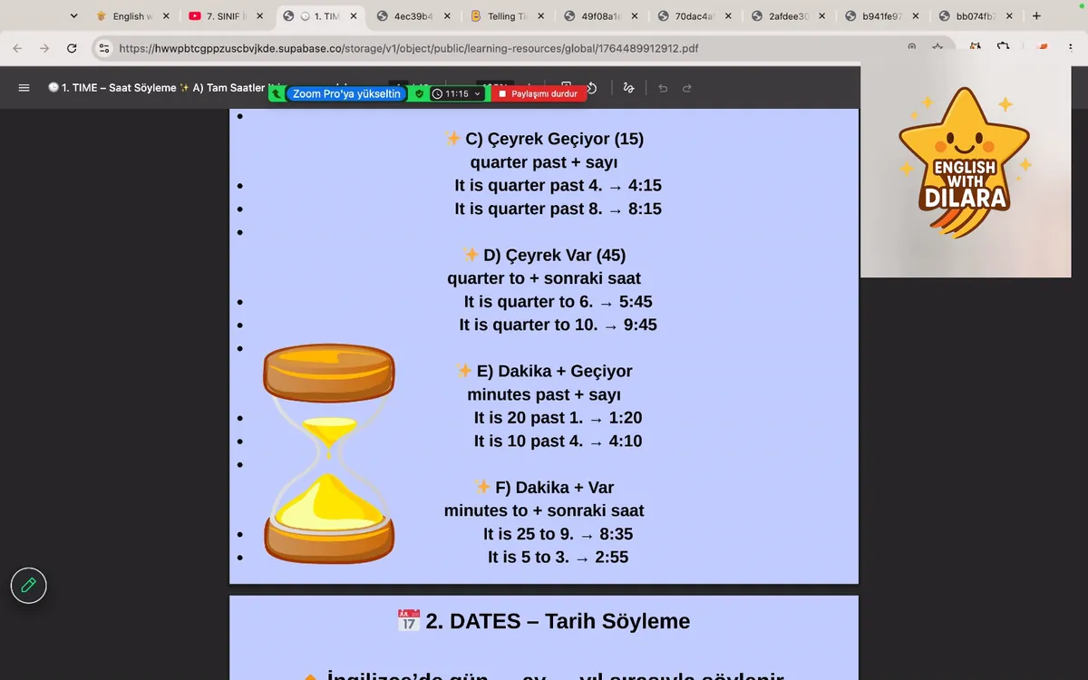 Saat söyleme çalışması